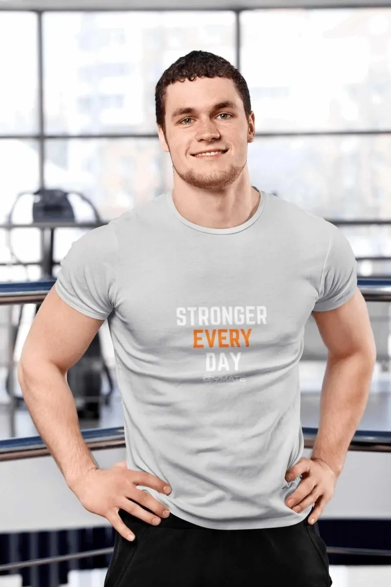 Graphic Tees Men Slogan T-shirts 'Stronger Everyday'