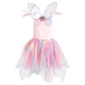 Great Pretenders Rainbow Fairy Dress with Wings Size 7/8