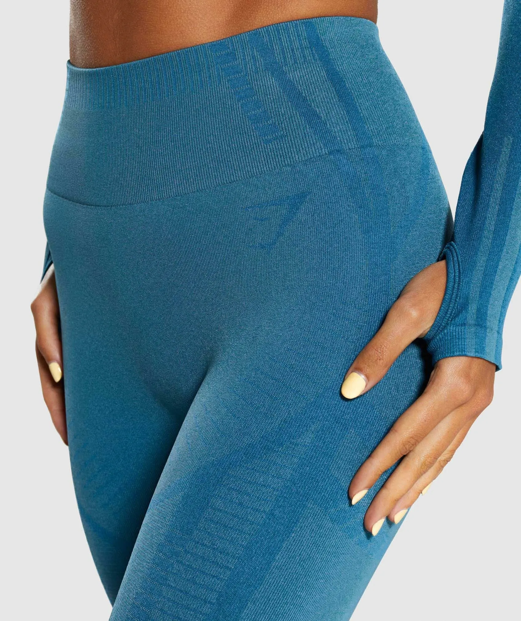 Gymshark Geo Seamless Cropped Leggings - Teal