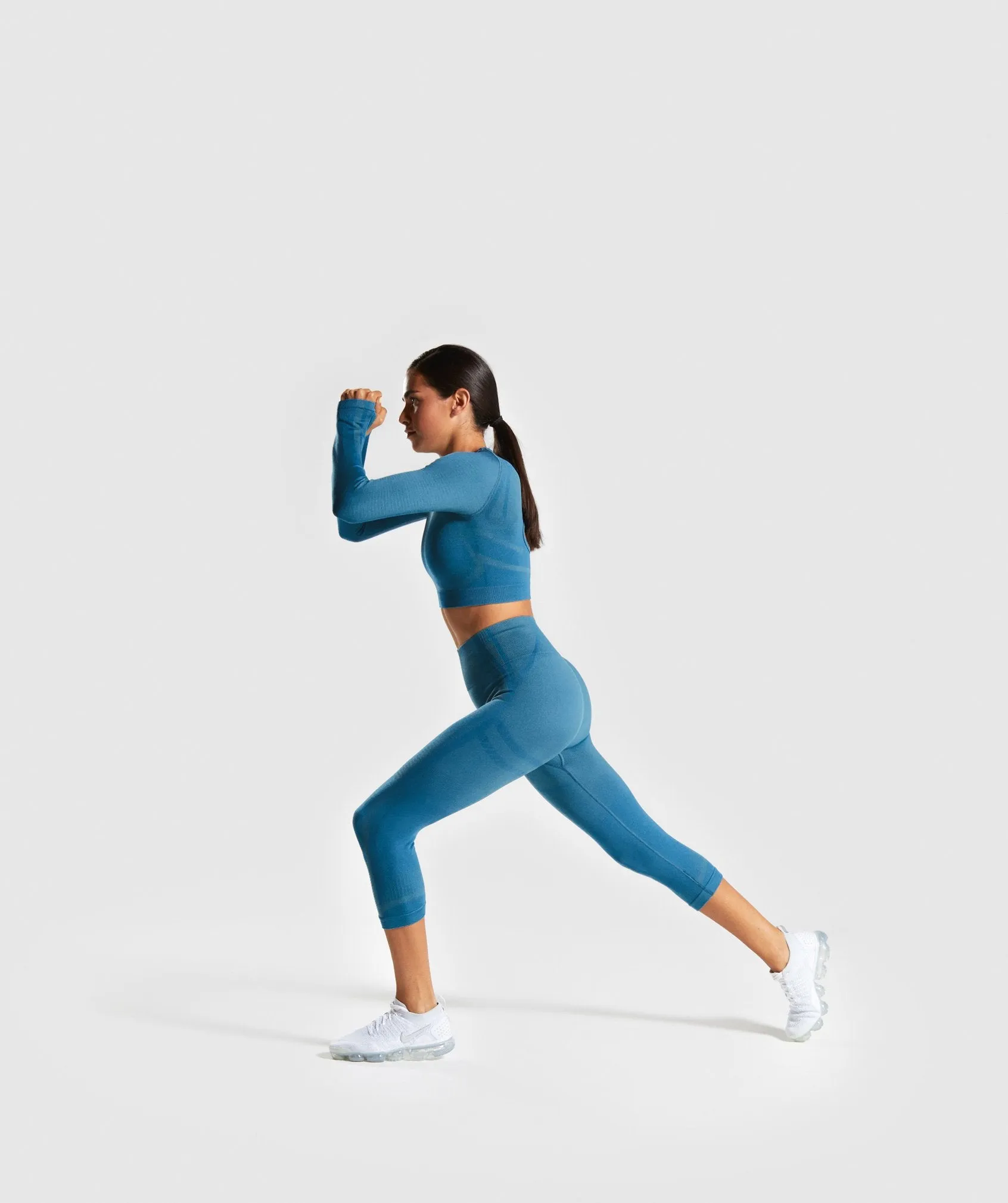 Gymshark Geo Seamless Cropped Leggings - Teal