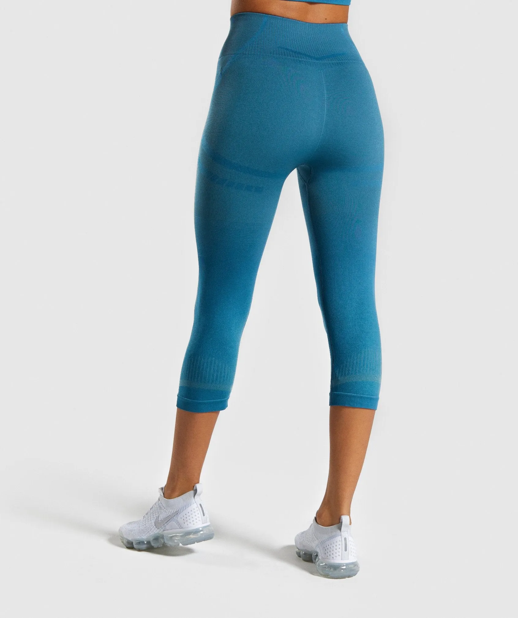 Gymshark Geo Seamless Cropped Leggings - Teal