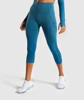 Gymshark Geo Seamless Cropped Leggings - Teal