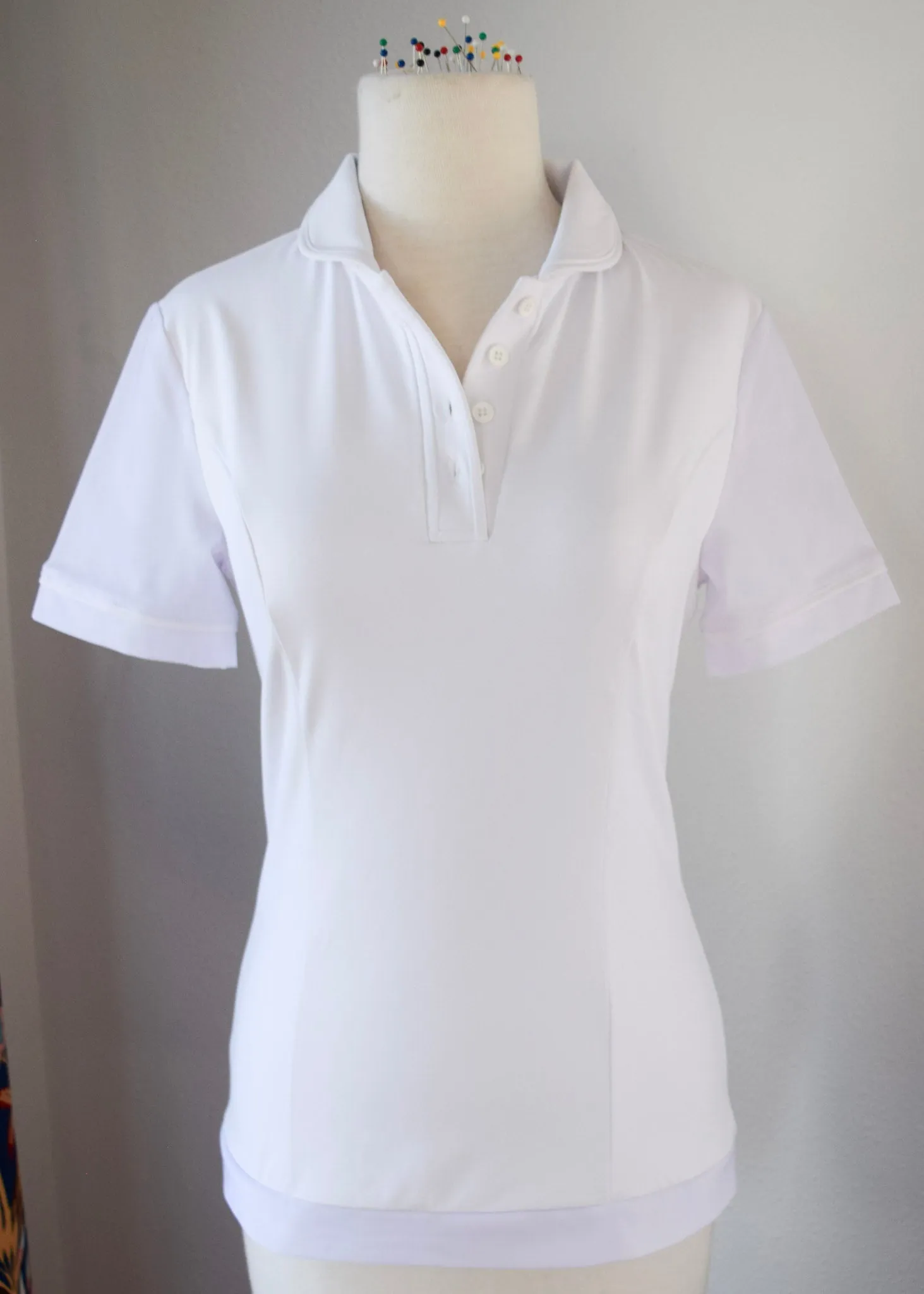 Henley Polo Top White