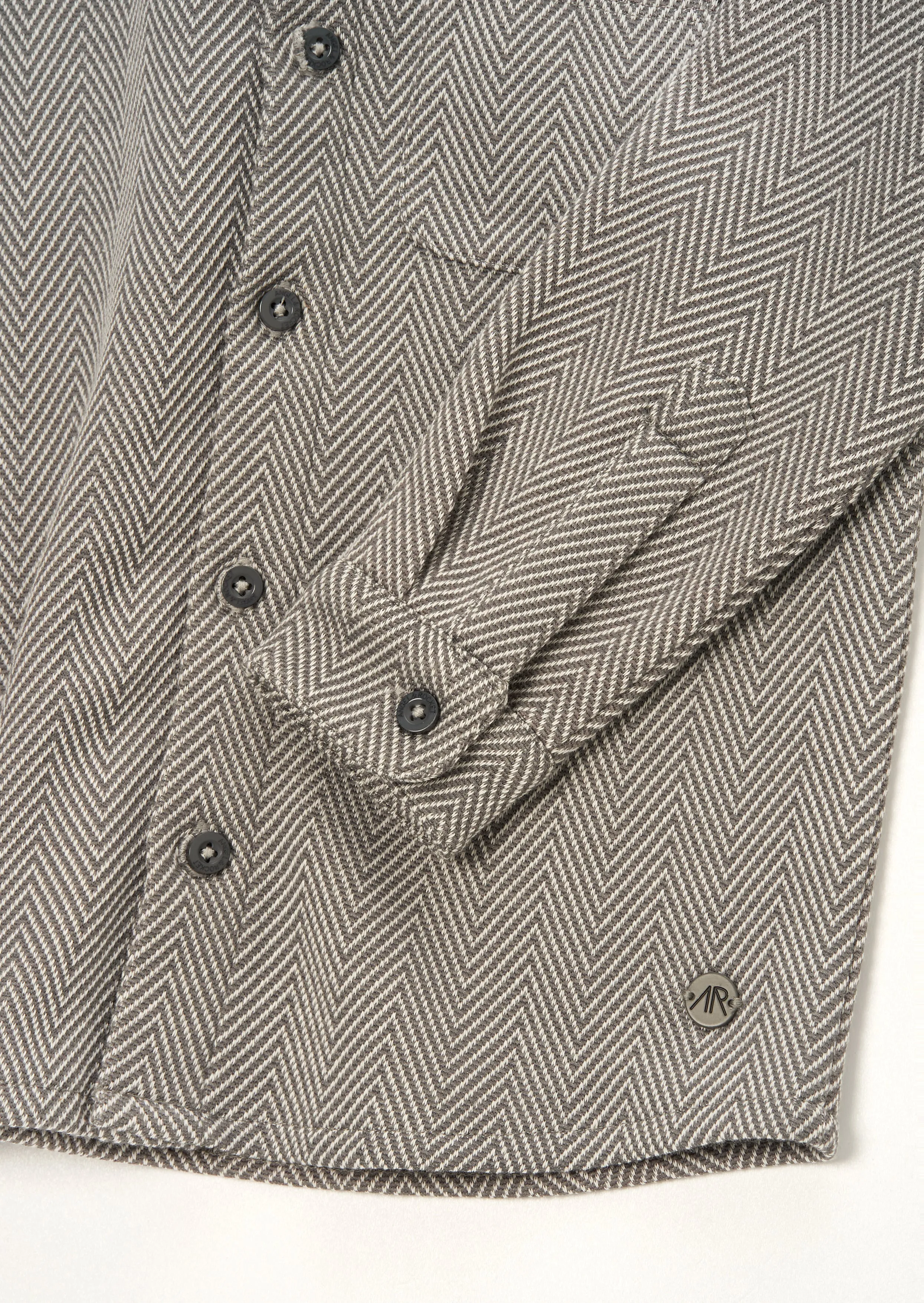 Henry Grey Herringbone Textured Shirt