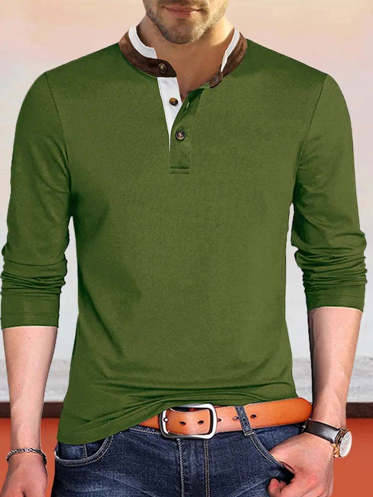 Henry Long Sleeve Bottoming Henley Shirt