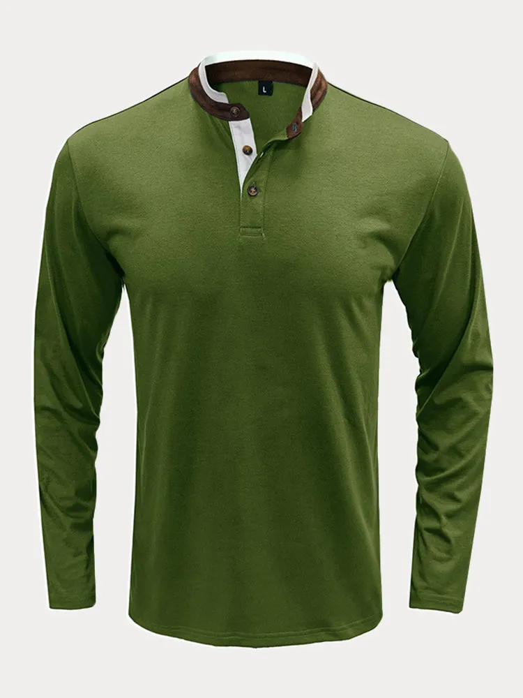 Henry Long Sleeve Bottoming Henley Shirt