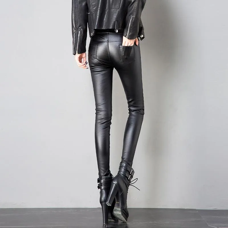 High Waist Leather Pants