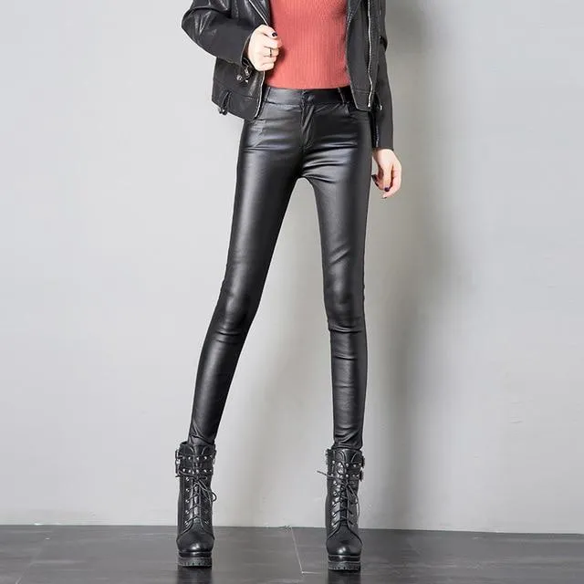 High Waist Leather Pants