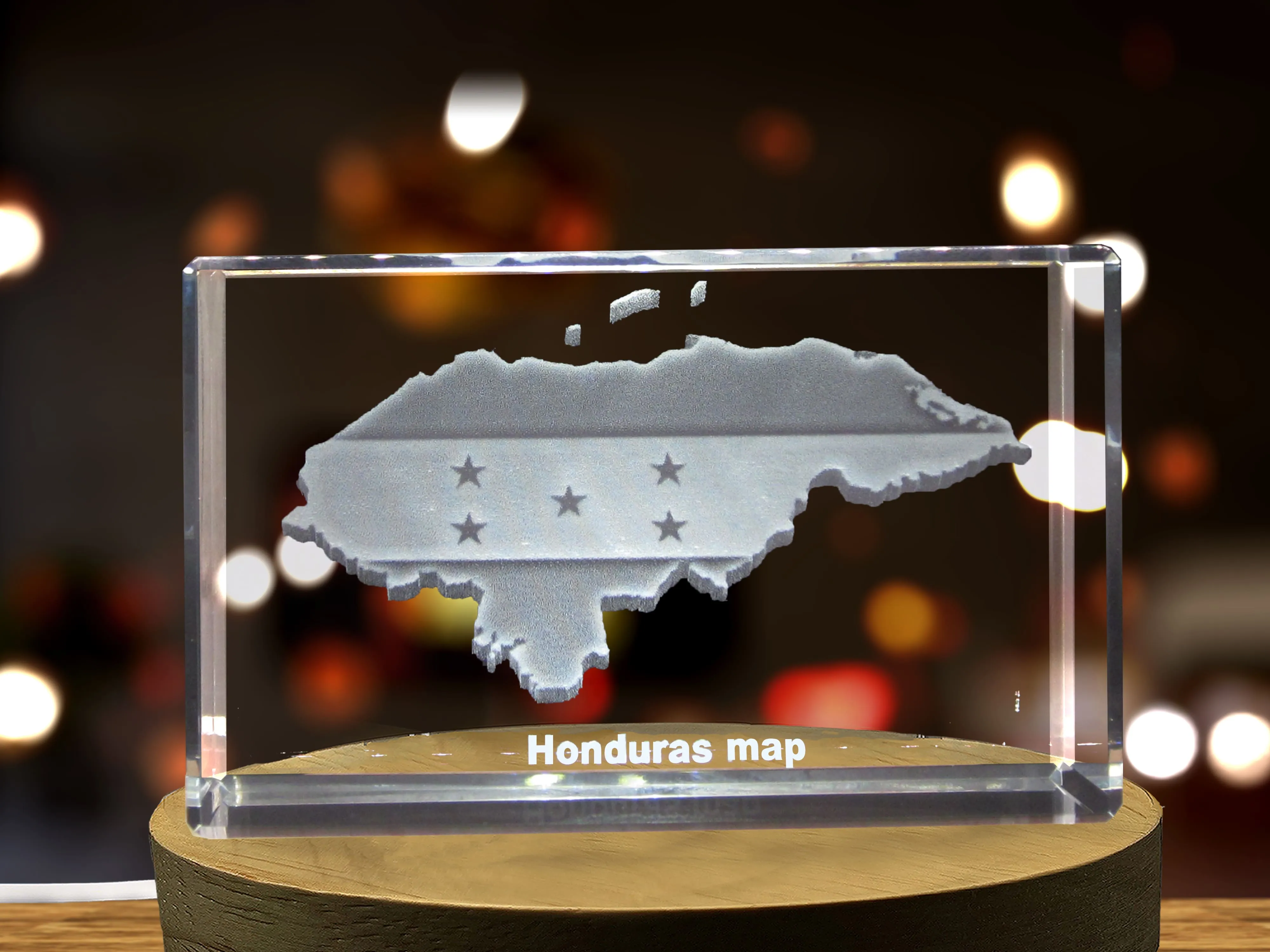 Honduras 3D Engraved Crystal 3D Engraved Crystal Keepsake/Gift/Decor/Collectible/Souvenir