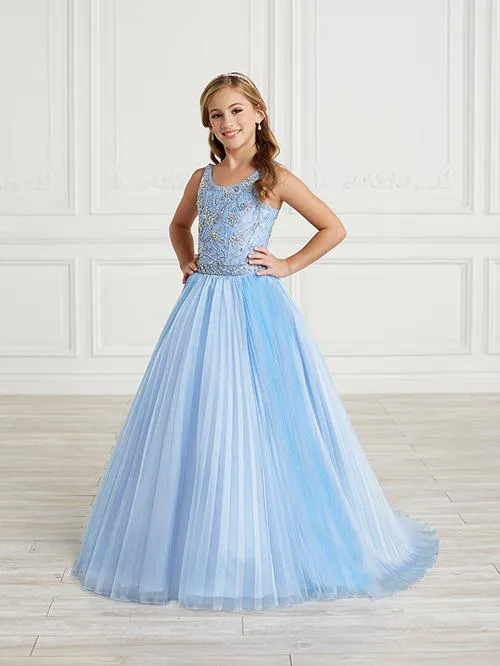 Iridescent Bodice with Layered Pleated Organza Skirt  | Tiffany 13628