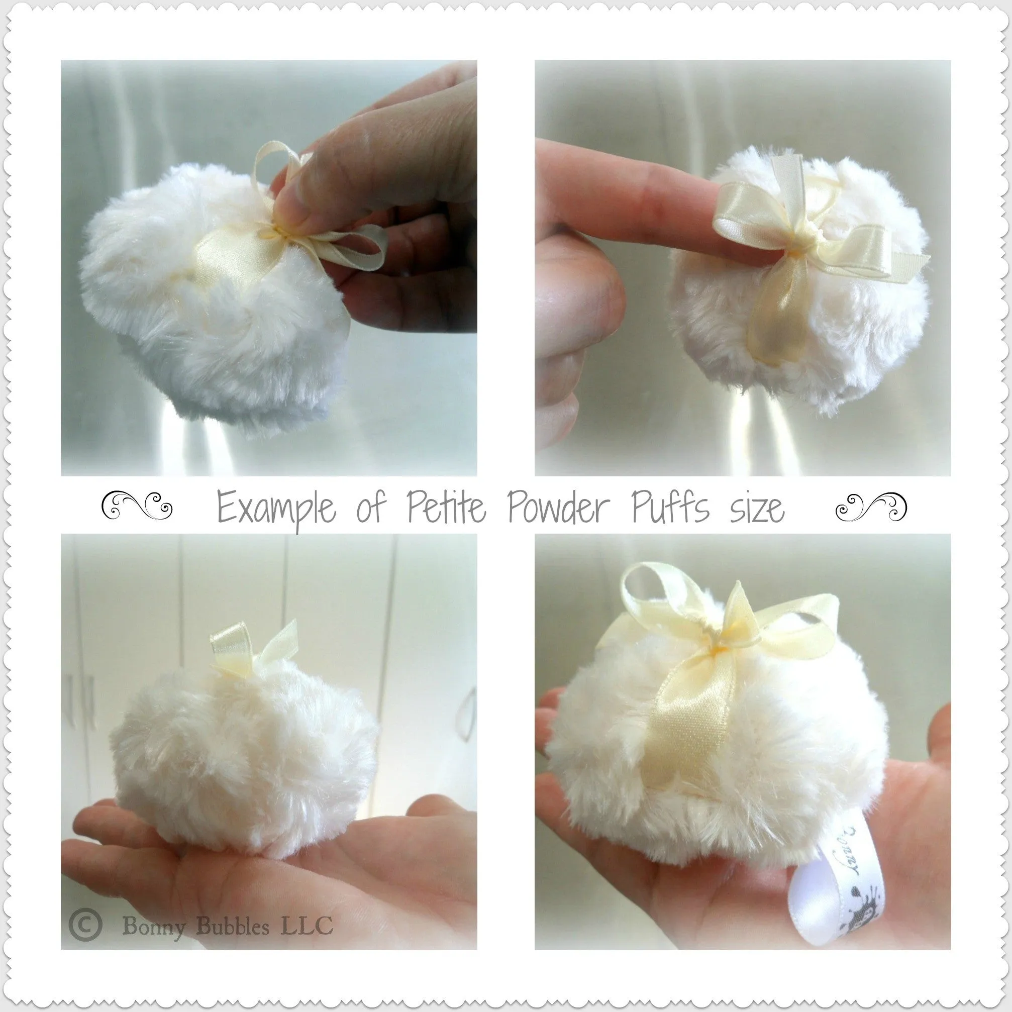 IVORY Lace Powder Puff - Mini 3 inch