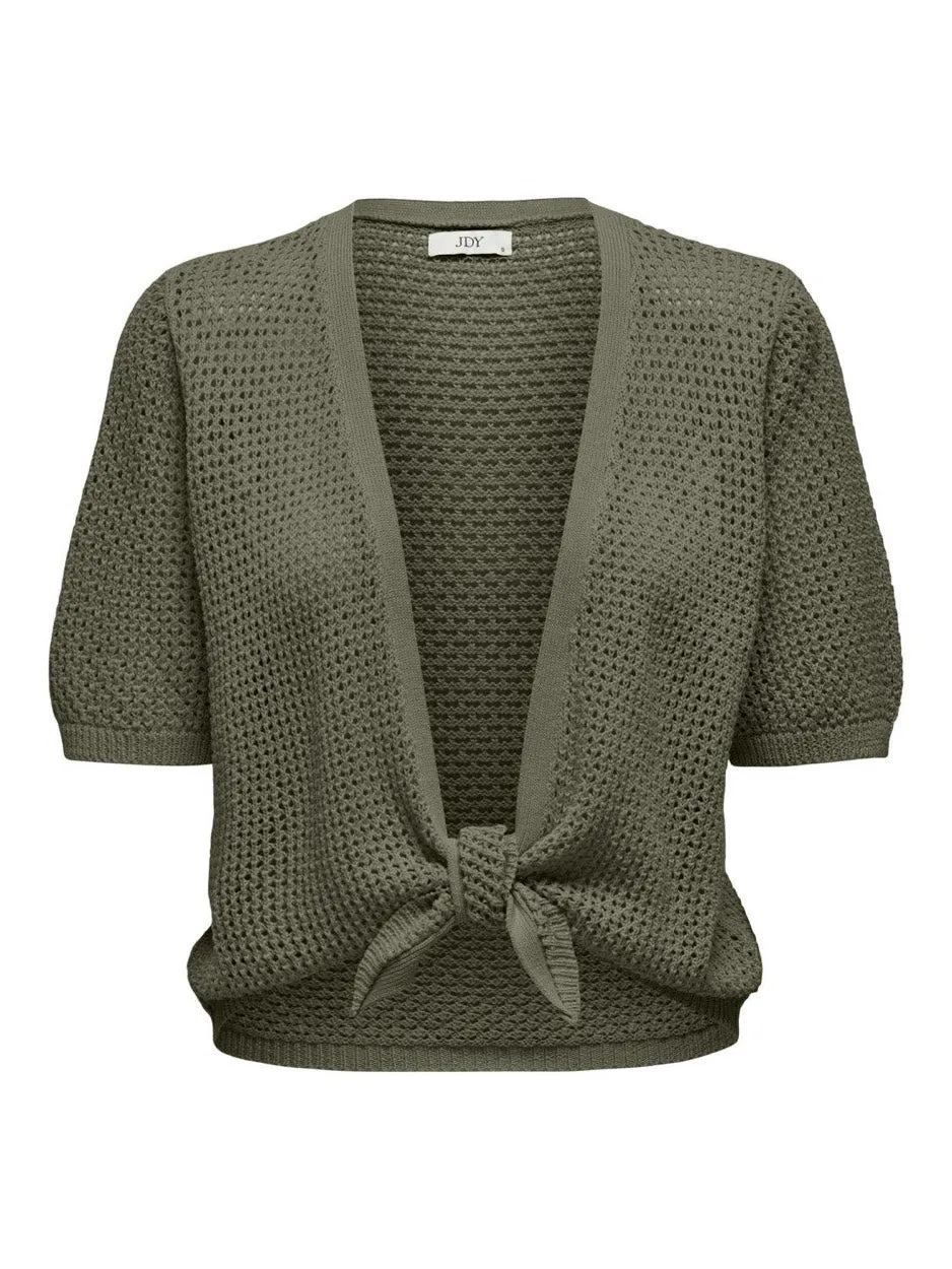 Jdymehedi 2/4 Short Tie Cardigan Kn - Donkergroen