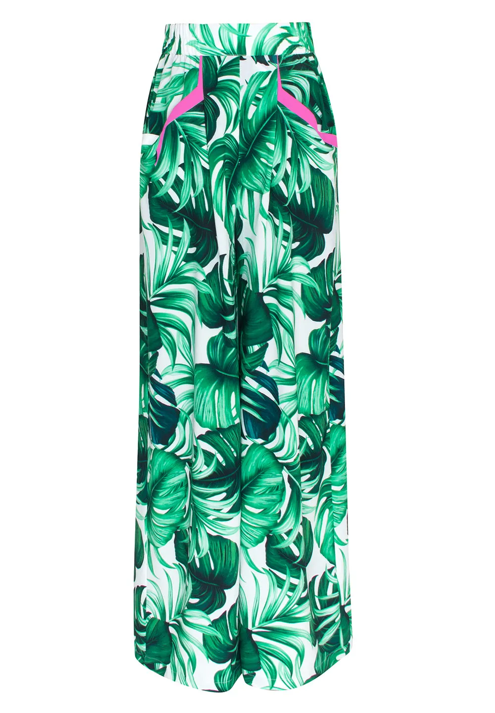 Jungle - Monstera White / Green Pants (Neon Pink)