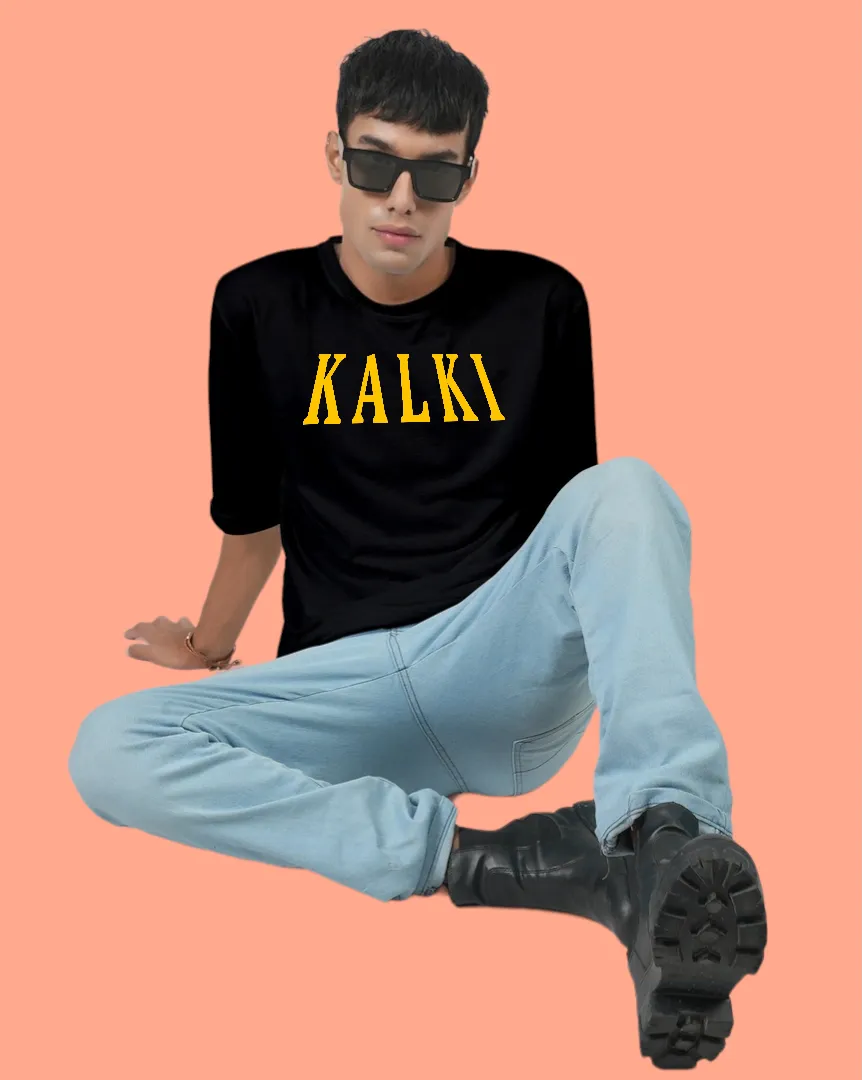 Kalkiji Black Oversized Men's T-Shirt