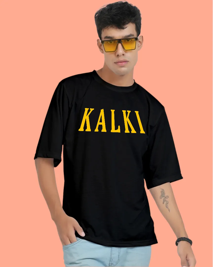 Kalkiji Black Oversized Men's T-Shirt