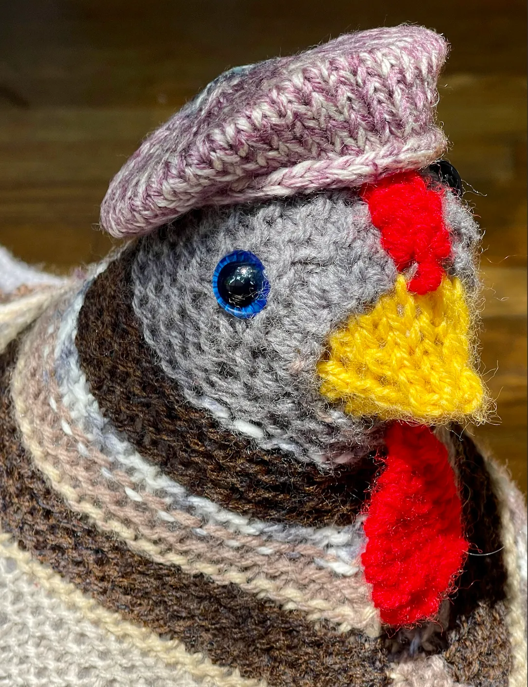 Knit Emotional Support Chicken Accessories Pattern #1