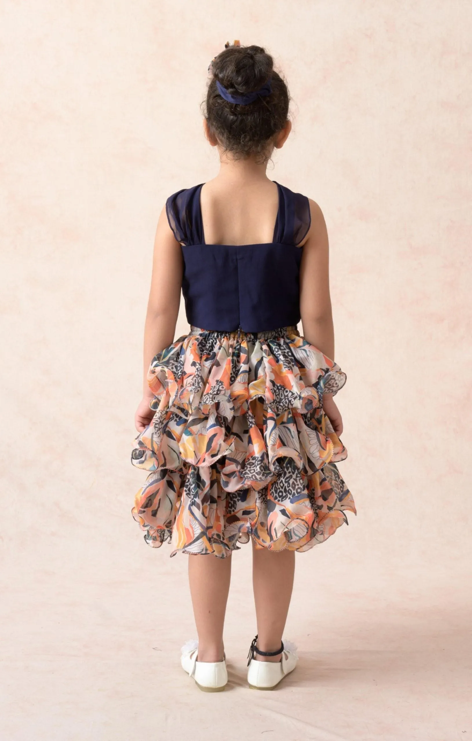 Knot top with tiered ruffle skirt