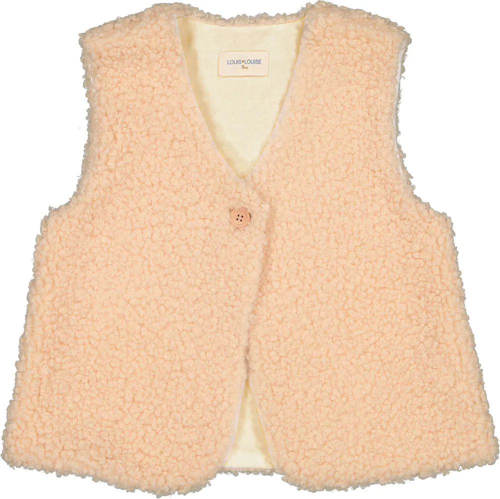 LL Vava Cream Furry Vest