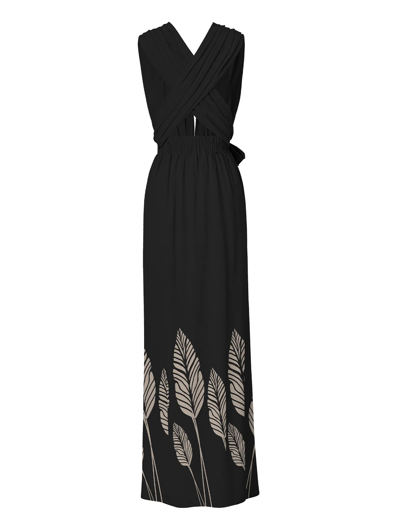 Mailys Dress - Palms Noir