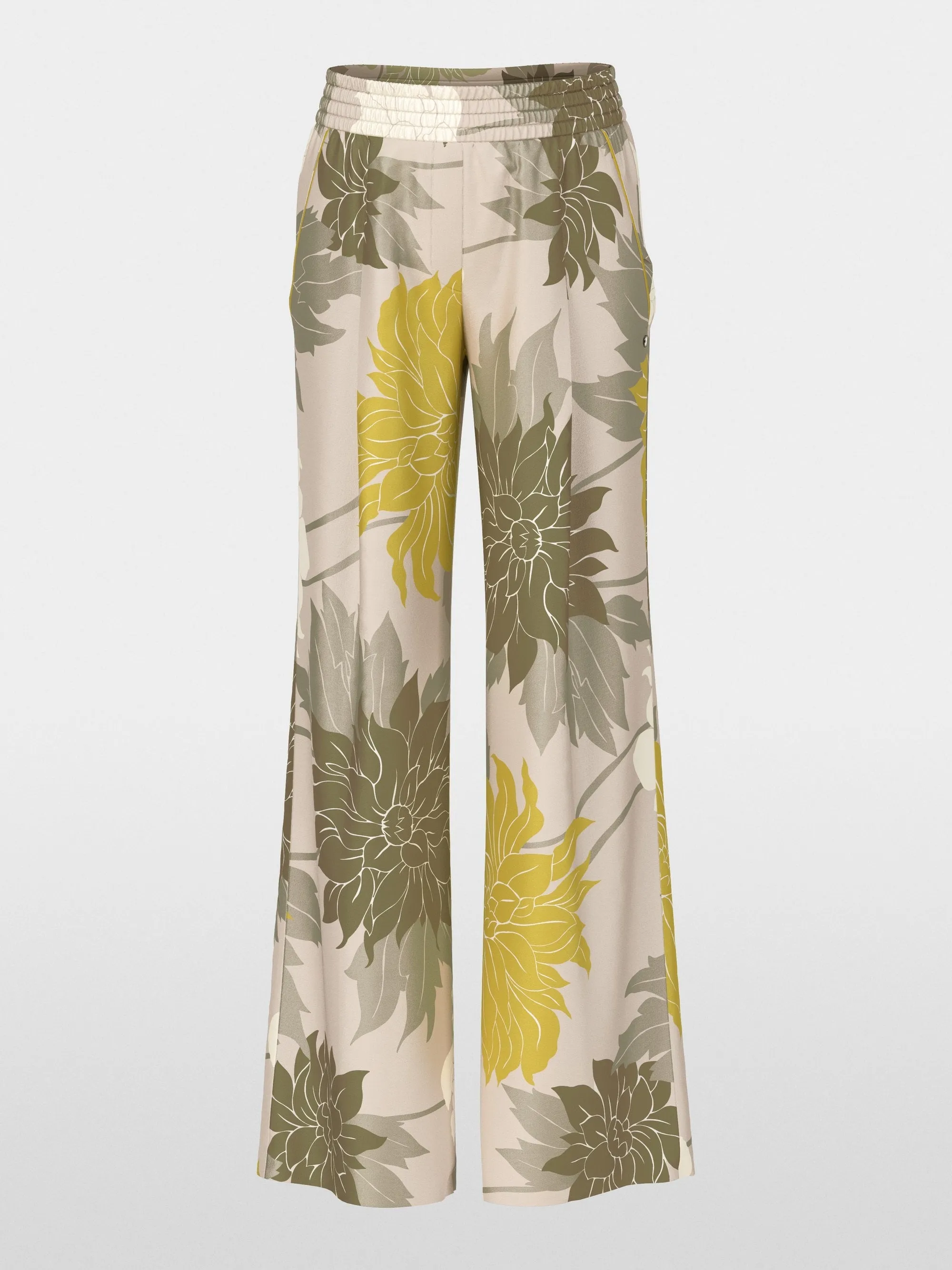 Marc Cain Wedi Silk Trousers With Floral Pattern