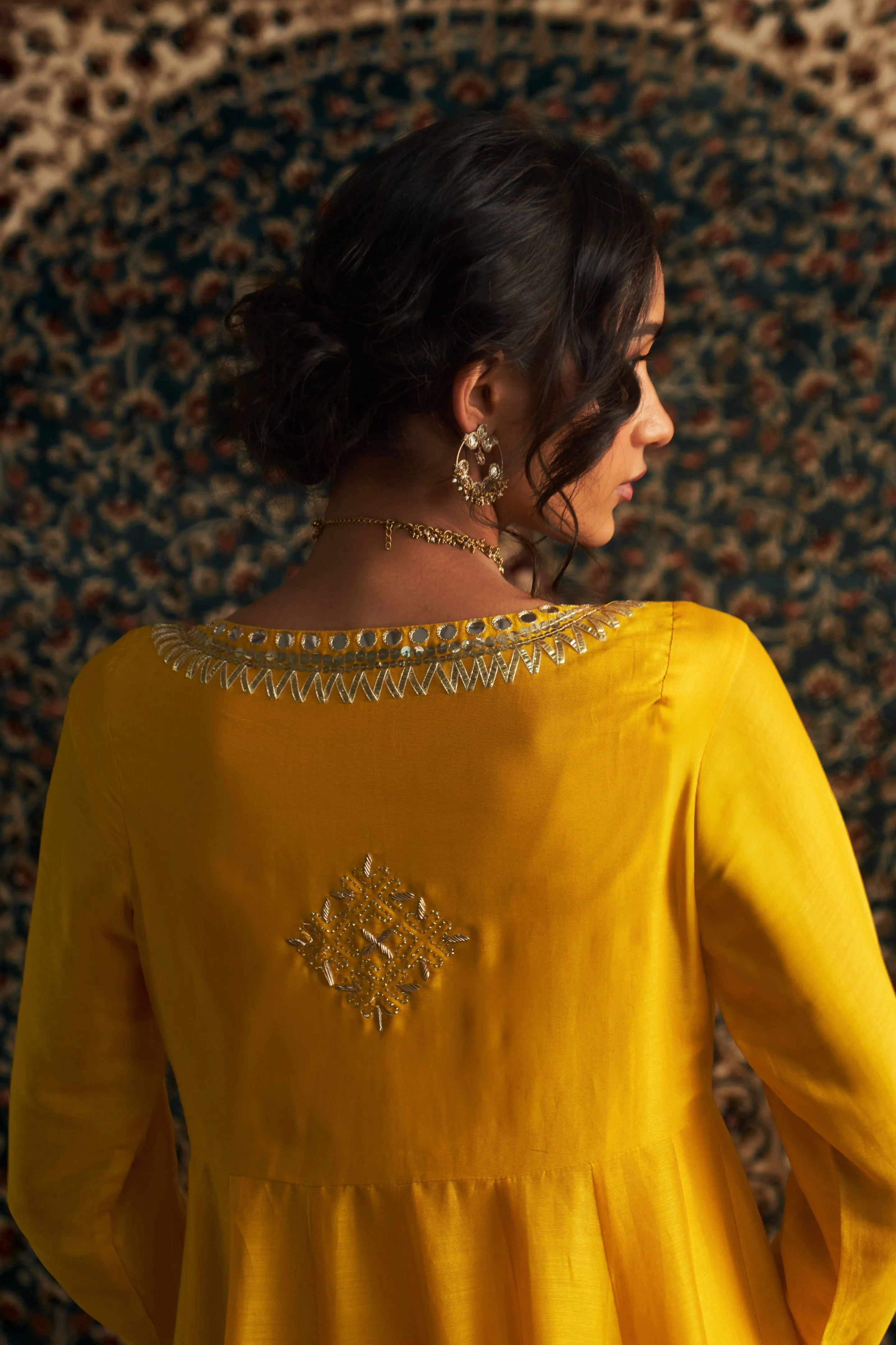 Marigold Embroidered Choga Set