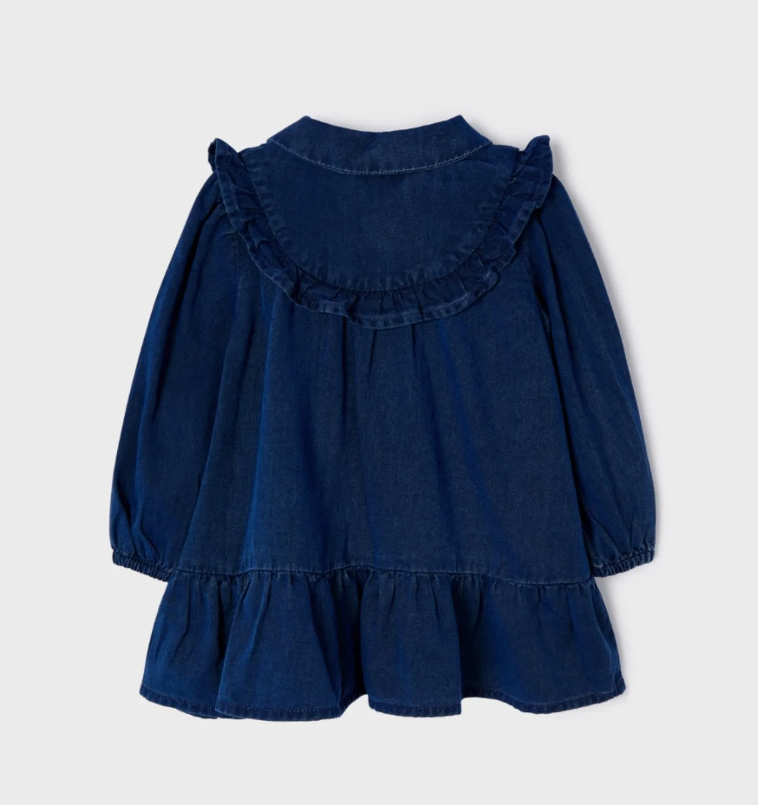 Mayoral Baby & Toddler Girls L/S Embroidered Ruffle Denim Dress