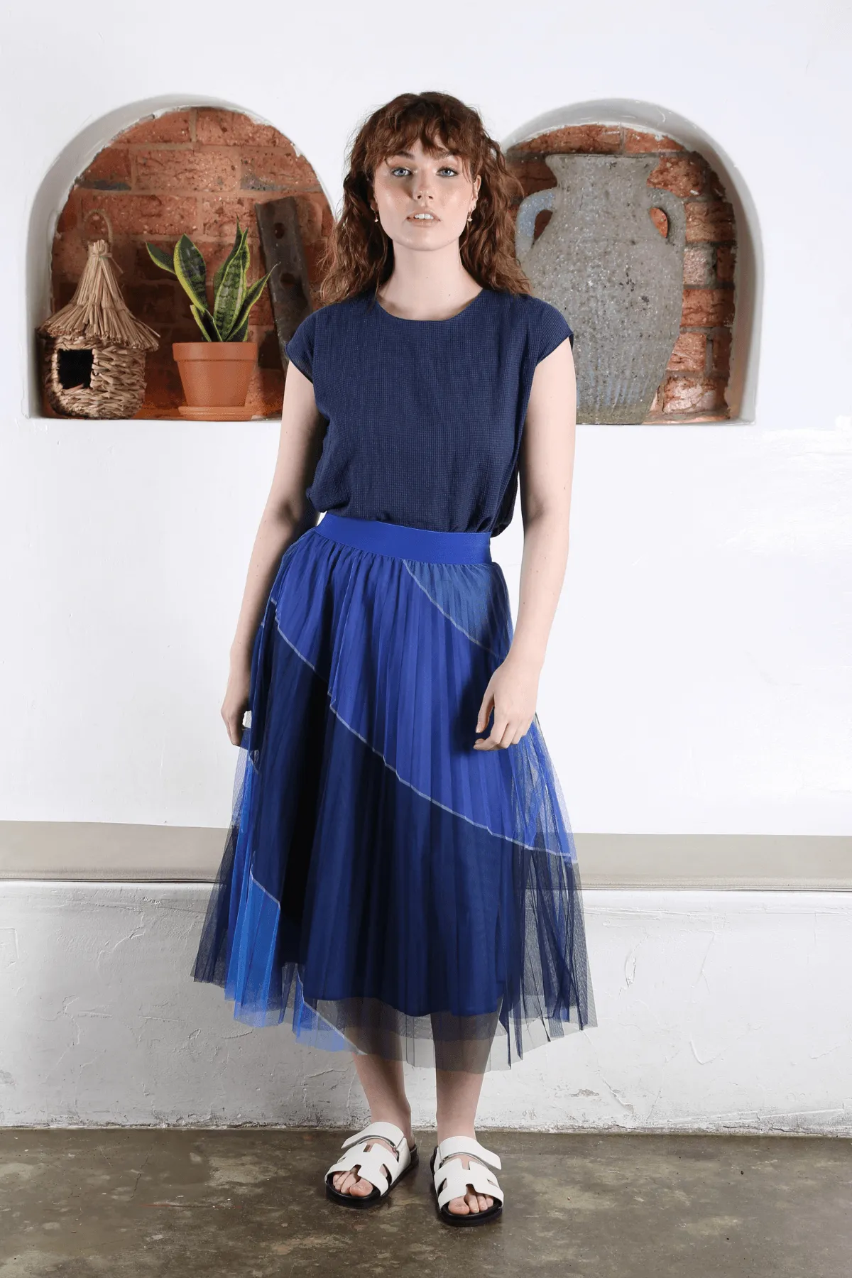 McQueen Tulle Skirt Reef Blue