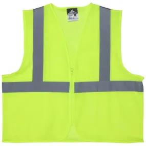 MCR Safety Luminator V2CL2MLZ Class 2 High Visibility Reflective Safety Vest, Hi Vis Lime, 1 Each