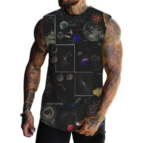 MEN'S BASIC PRINTED ROUND NECK VEST 77105653YM