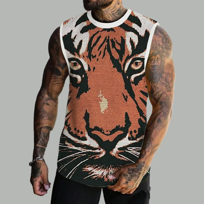 MEN'S BASIC PRINTED ROUND NECK VEST 96131945YM