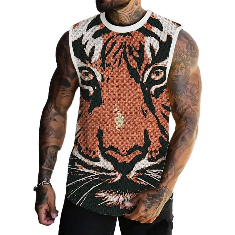 MEN'S BASIC PRINTED ROUND NECK VEST 96131945YM