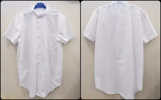 Men's Overlong Oxford Cotton Short Sleeve KW Style Shirt