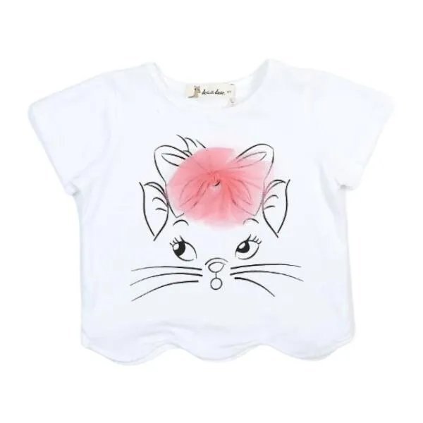 Mesh Bow Kitty Tee