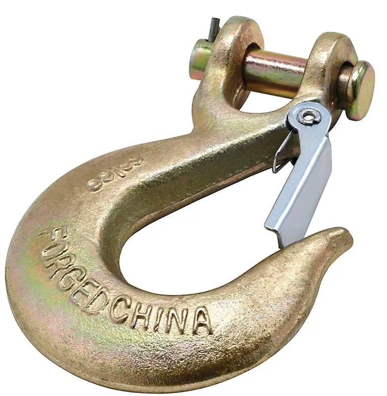 National Hardware 3256BC Series N830-318 Clevis Slip Hook with Latch, 3/8 in, 6600 lb Working Load, Steel, Yellow Chrome :EA: QUANTITY: 1