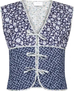 Neo Noir Karine Quilt Combination Vest Blue