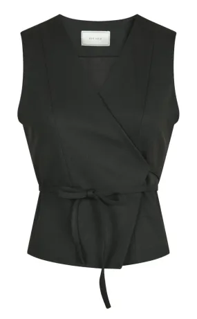 Neo Noir Samara Twill Wrap Waistcoat Black