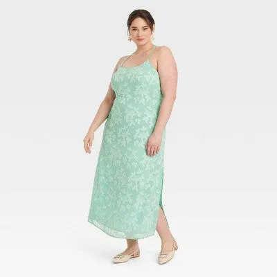 New - A New Day Women's Jacquard Maxi Summer Slip Dress Sundress