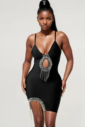 Night Out Bandage Mini Dress in Black