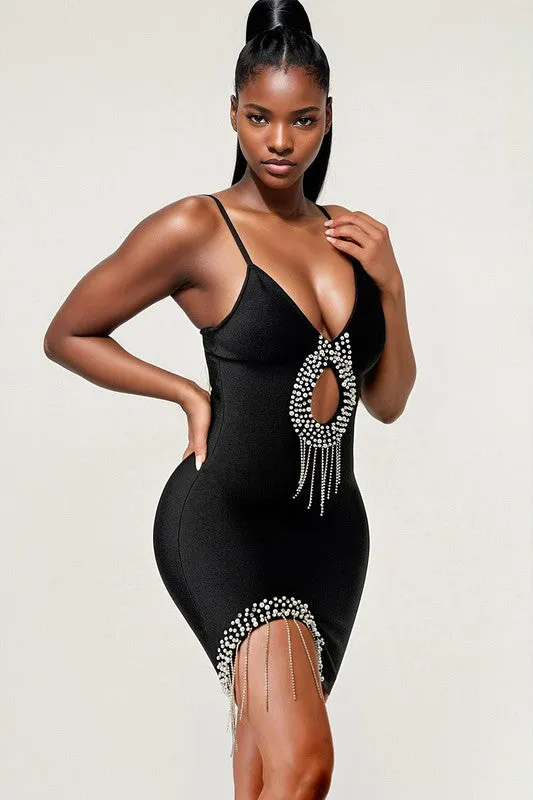 Night Out Bandage Mini Dress in Black