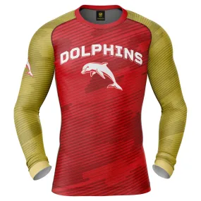 NRL Barrel Rash Vest - Dolphins - UPV 50  - Sun Shirt - Adult