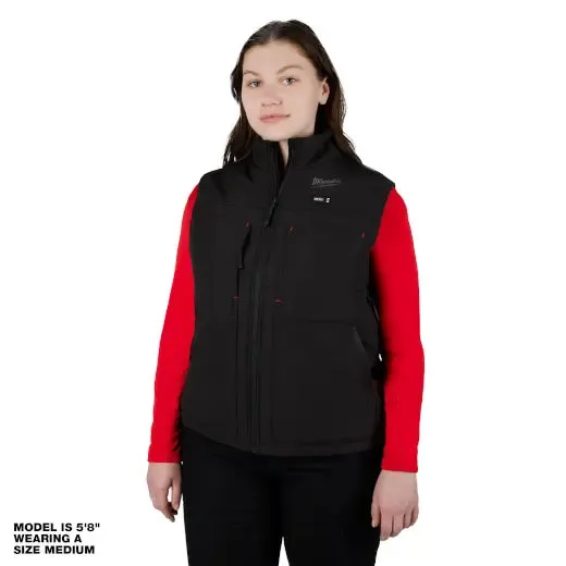 Open Box -  Milwaukee Tool Women's Large M12 12-Volt Lithium-Ion Cordless AXIS Black Heated Quilted Vest (Vest Only)