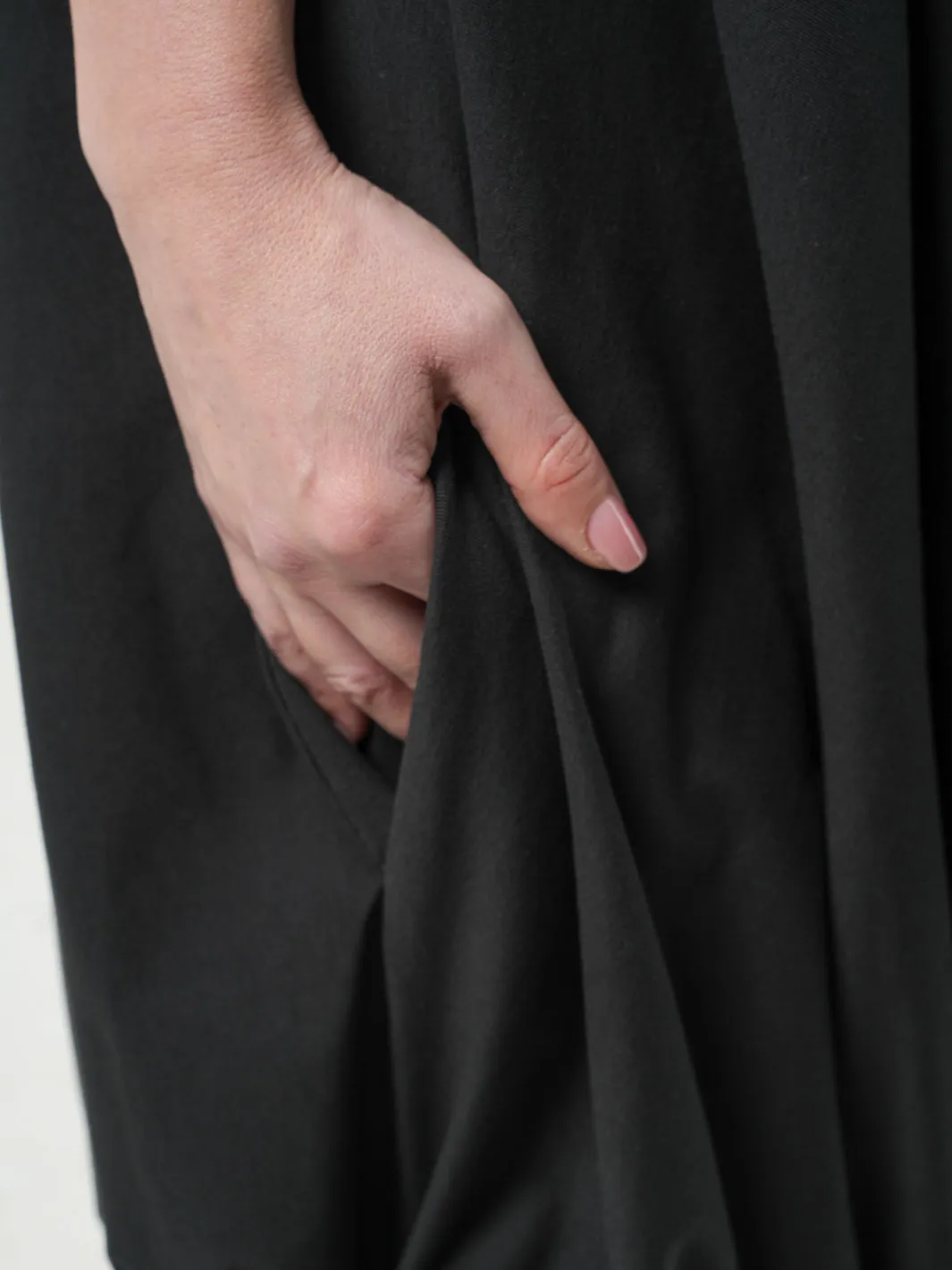 Oversize Cotton Kaftan Dress In Black