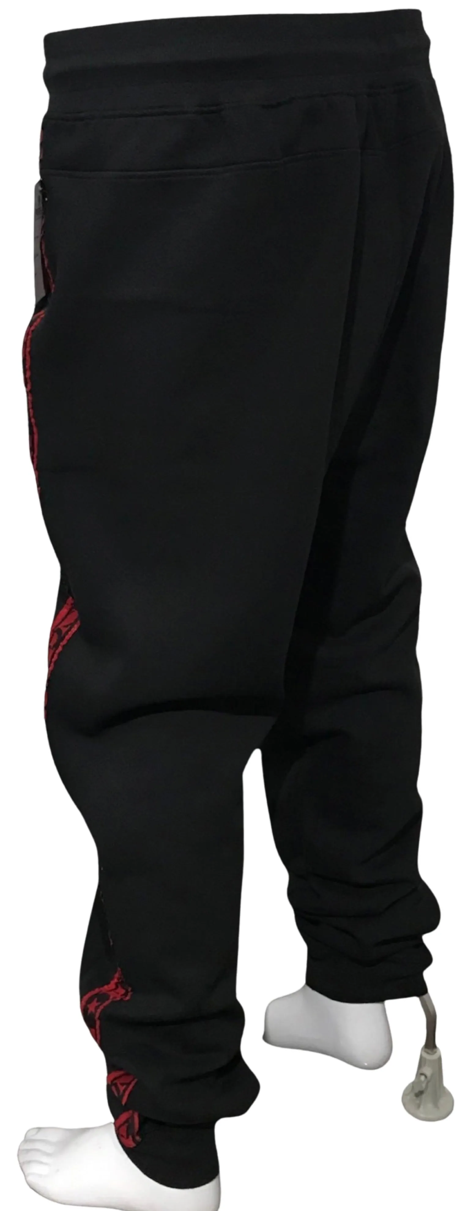 ^PARISH NATION^ (BLACK-RED) JOGGERS SWEATPANTS (BIG & TALL)