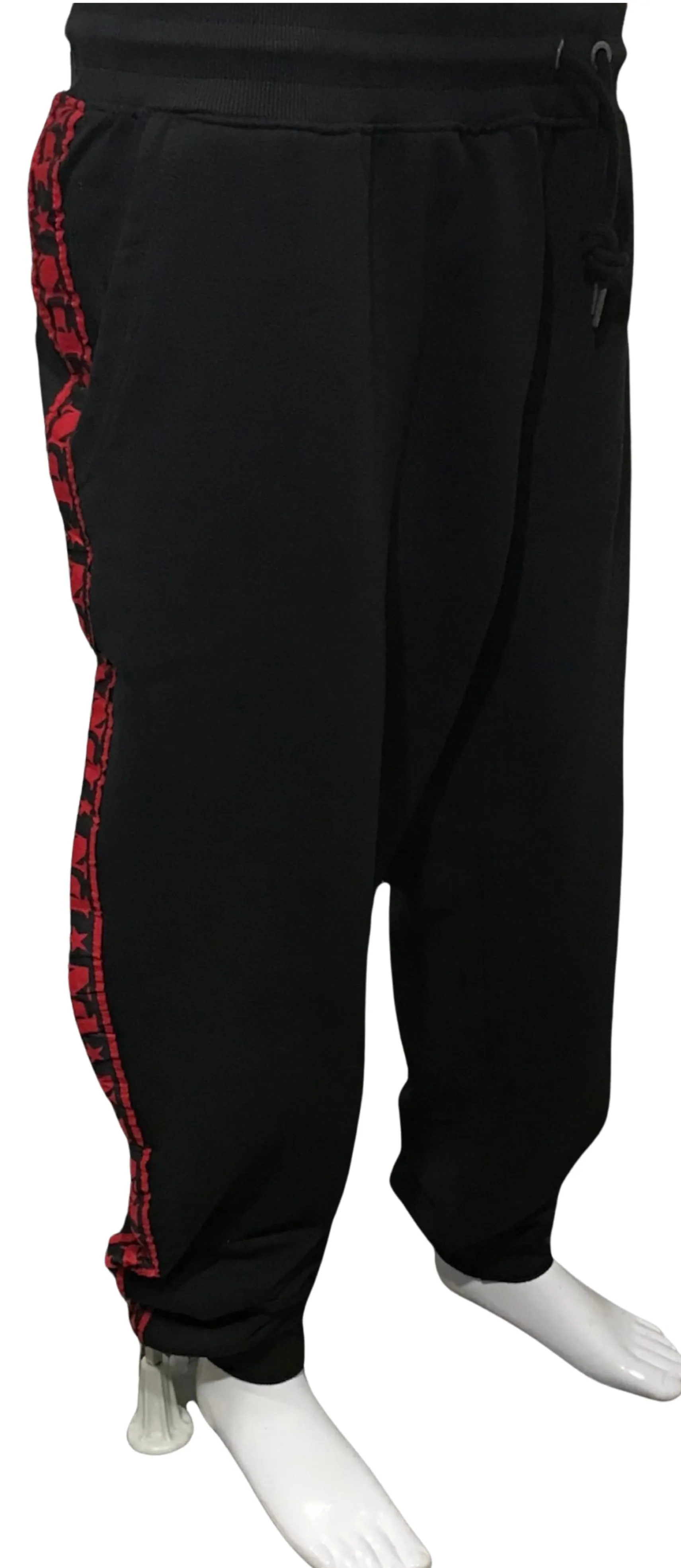 ^PARISH NATION^ (BLACK-RED) JOGGERS SWEATPANTS (BIG & TALL)