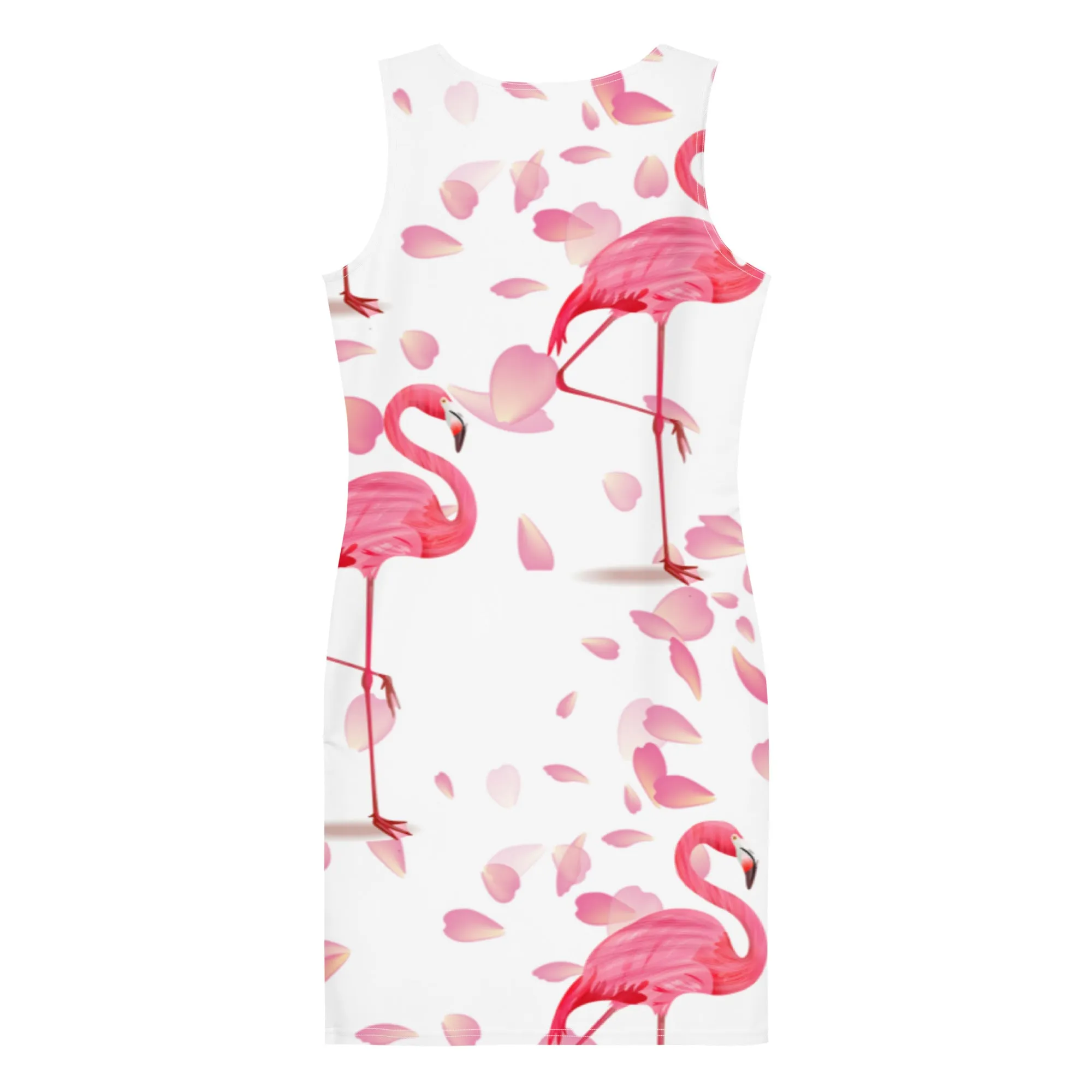 Pink Flamingos Petals Bodycon Dress