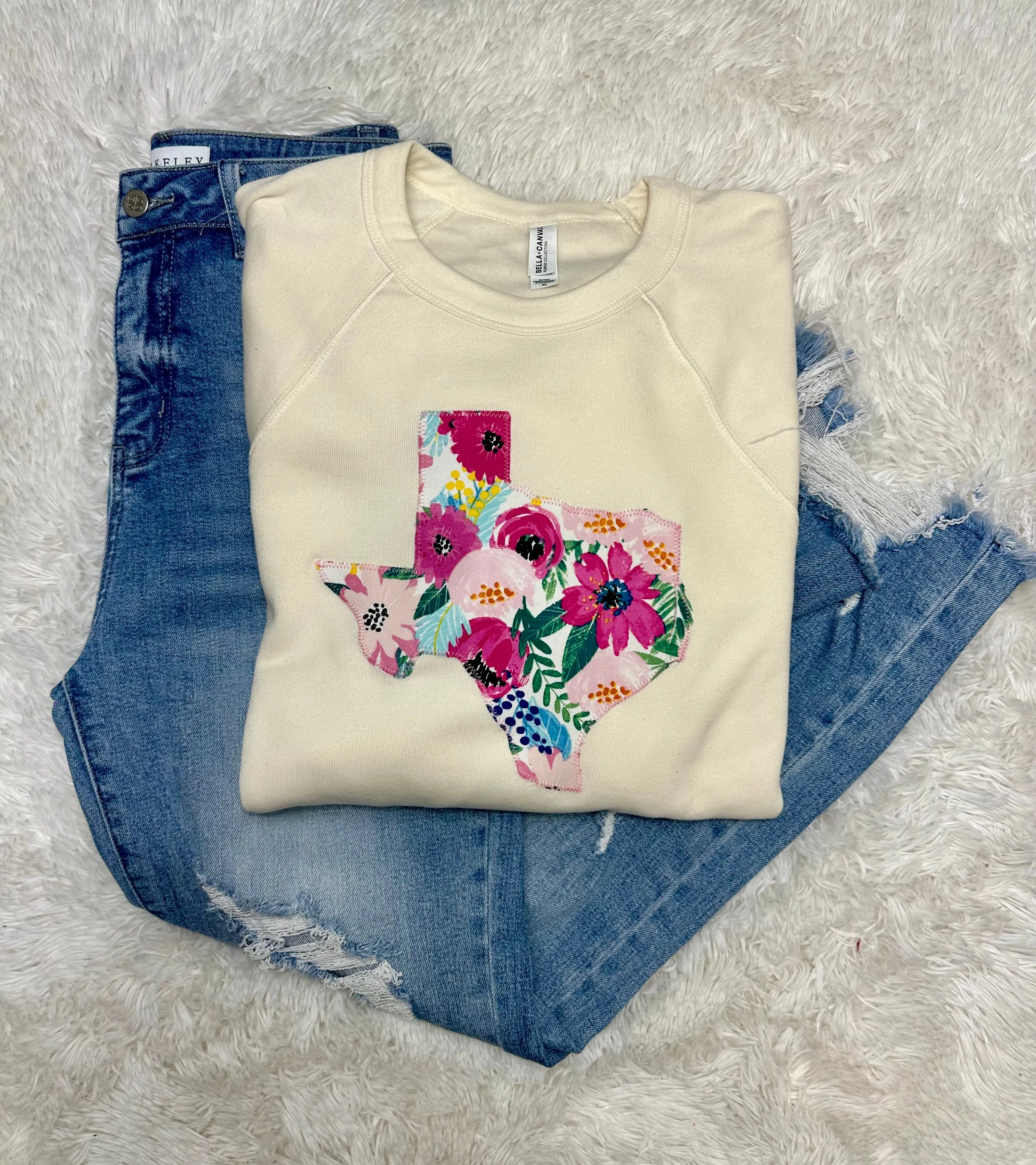 Pink Floral State Premium Sweatshirt