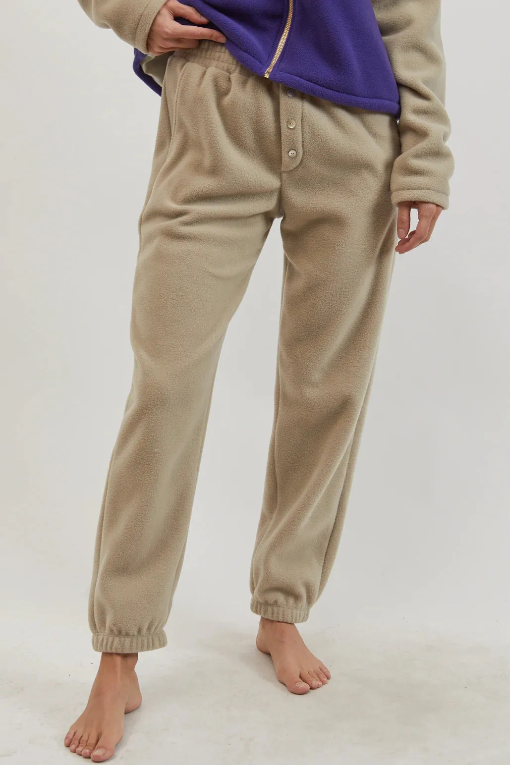 Polar Fleece Sweatpant, Stone