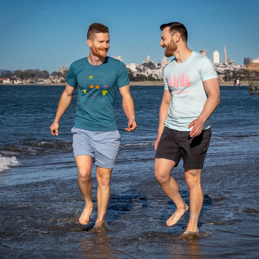 Provincetown Pale Blue Buoys of Summer Tee Shirt - Made In USA