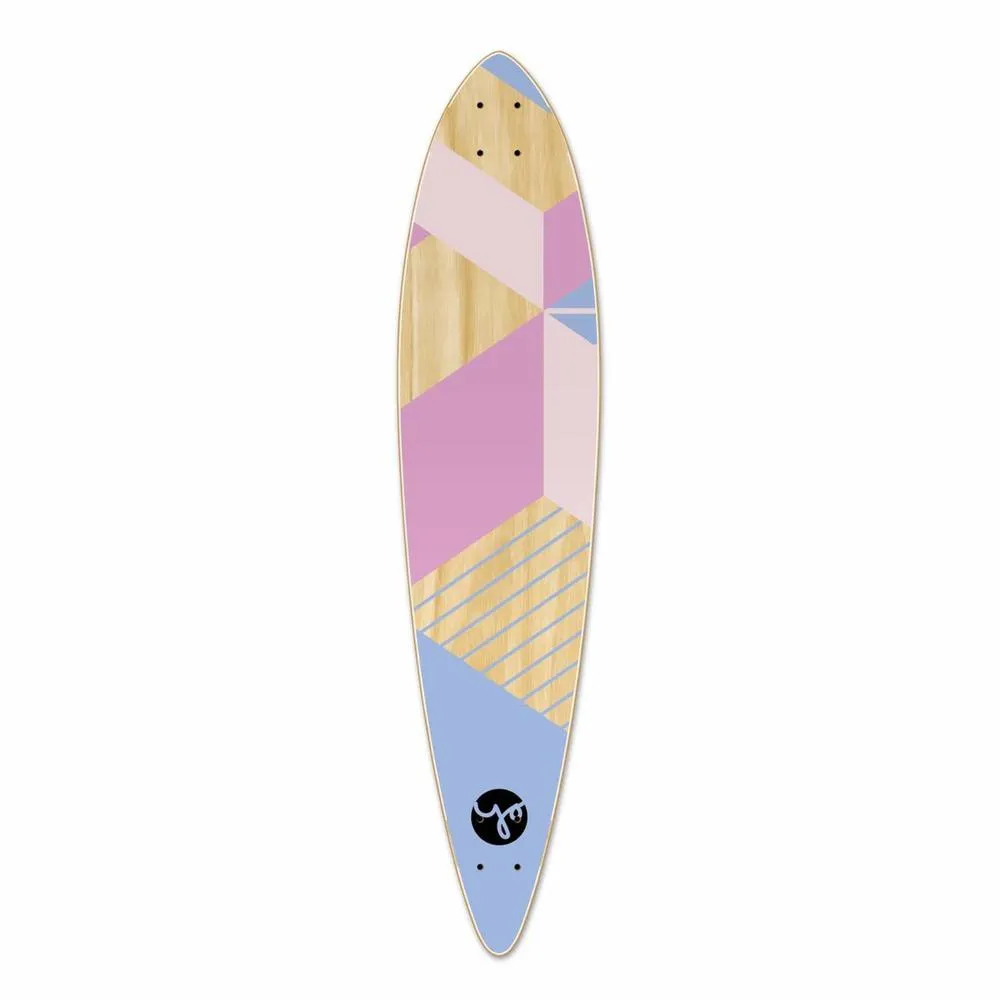 Punked Pintail Longboard Deck - Geometric Series - Purple