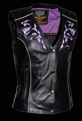 Purple reflective tribal eagle women vest